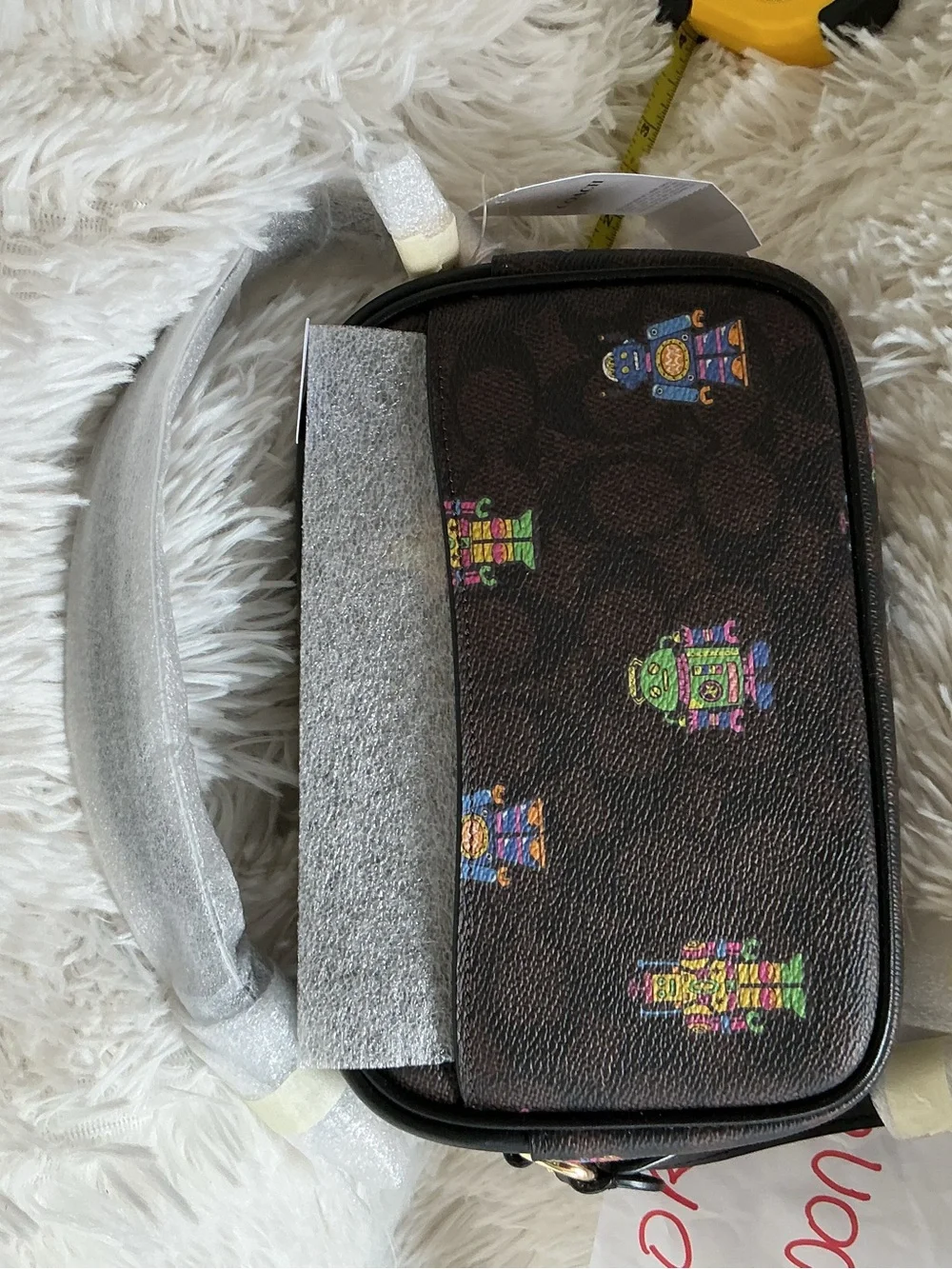 Coach mini Jamie  with Multicolor Robot Print